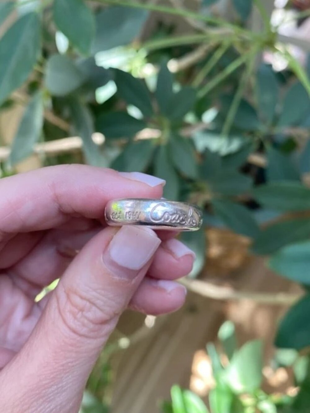 Authentic Vintage Sterling Silver Coach Script Ring - size 7
